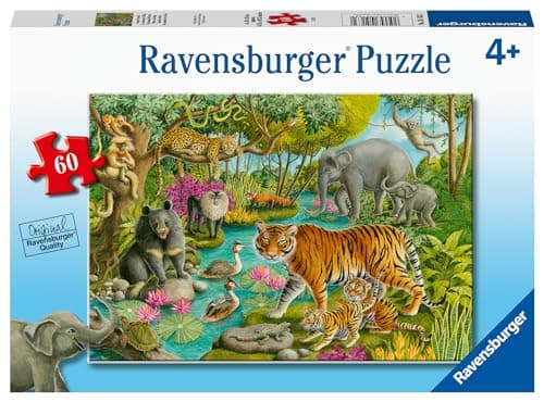 Image of Ravensburger Animals of India 60 Piece Jigsaw Puzzle for Kids Age 4 Years Up - Educational Toys & Games for Kids