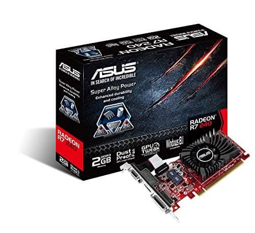 Image of ASUS AMD Radeon R7 240 2 GB DDR3 Graphics Card (PCI Express 3.0, HDMI, DVI-D, 128-Bit, Dust-Proof Fan, GPU Tweak Utility)