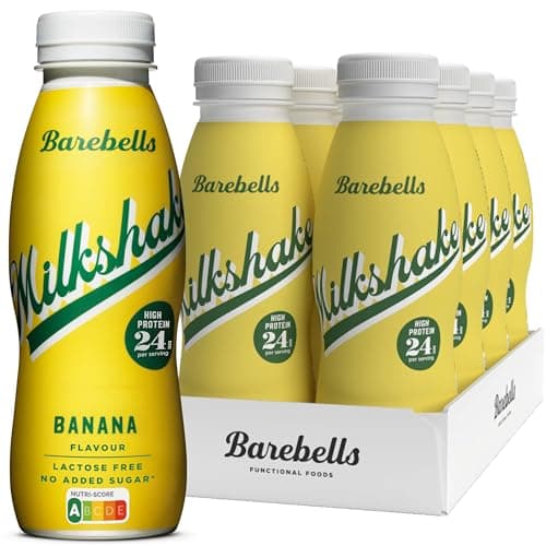 Image of Barebells Protein Shake – 24g High Protein Milkshake, Lactose-Free, Ready to Drink, Low Carb – 8x330ml (Banana Flavour)
