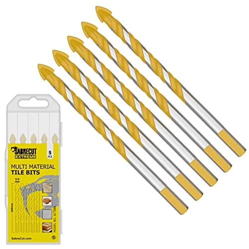 Image of 5 x SabreCut SCTBB6 6mm x 100mm Multi-Material Tile Drill Bits Set for Ceramic Porcelain Granite Marble with Durable Storage Box