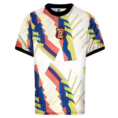 Image of Score Draw Scotland 1994 Home Retro Goalkeeper Shirt White/Multi Large Polyester