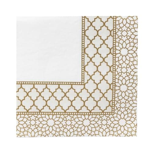 Image of Talking Tables 20 x Gold Napkins Recyclable Paper Serviettes, Table Party Decorations for EID Celebration for Parties, Anniversary, Weddings 20 Pack |No Plastic!, 33x33cm