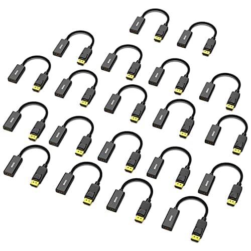 Image of BENFEI Displayport to HDMI Adapter 20 Pack, Dp(Display Port) Male to Hdmi Female Converter with Audio for Lenovo, Dell, HP, Asus and other brand