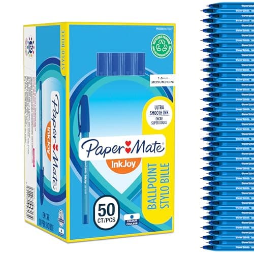 Image of Paper Mate InkJoy 100ST Ballpoint Pens | Medium Point (1.0mm) | Blue | 50 Count