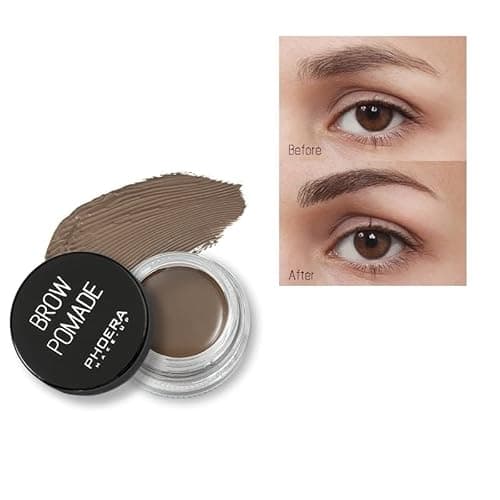 Image of PHOERA Eyebrow Pomade Waterproof 24 Hours Long Lasting Sweat Resistant Brow 6 Colours Cream Gel (03 Soft Brown)