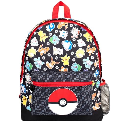 Image of Pokémon School Backpack for Boys & Girls 2 Compartment Travel Rucksack for Kids Adjustable Shoulder straps and Mesh Pocket