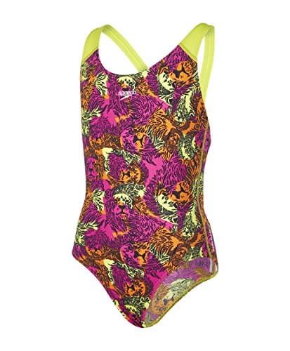 Image of Speedo Girl's Electric Ball Allover Splashback Swimwear - Green/Black, Size 24