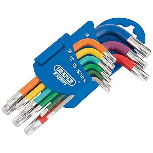 Image of Draper 66135 TX-Star Metric Coloured Short Arm Key 9-Piece Set