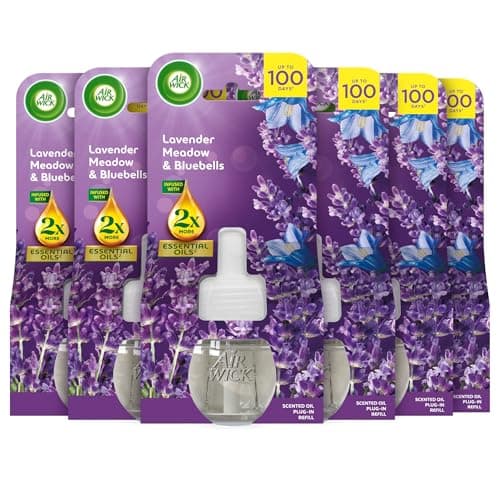 Image of Air Wick |Purple Lavender Meadow |Plug In Electrical Air Freshener Refills| 19ml |Pack of 6 |Lasts up to 600 days