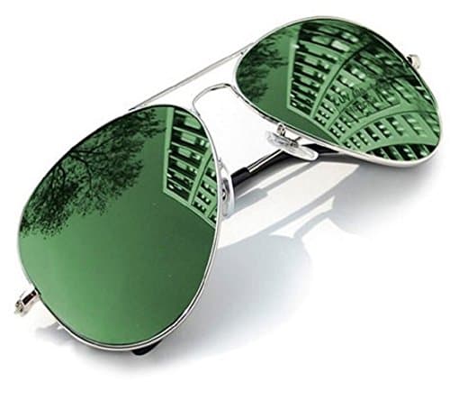 Image of 4sold UNISEX MENS WOMENS 70's Designer Style Unisex Silver Mirror Sunglasses - UV400 Protection - One Size Fits All - Full Mirrored Lenses (Avi gold orange)
