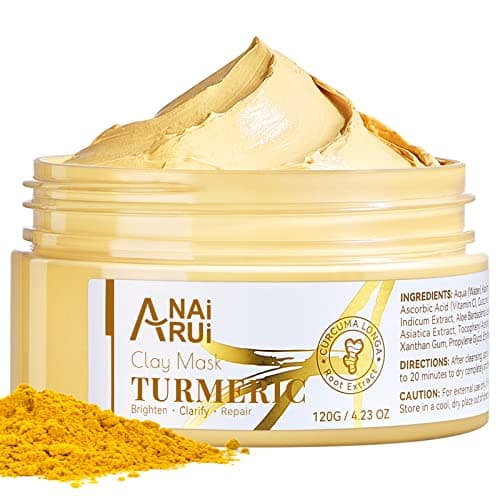 Image of ANAiRUi Turmeric Vitamin C Face Mask with Turmeric and Kaolin Clay - Clay Mask for Radiant Skin, Oil Balance, Cleansing Pores - Beauty Face Mask, Skincare, 120g