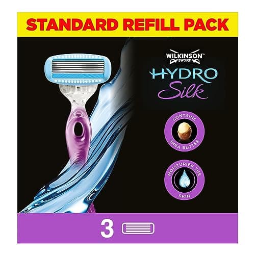 Image of Wilkinson Sword Hydro Silk Razor Blades with Serum for Women, Pack of 3