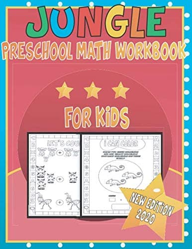 Image of jungle preschool math workbook for kids new edition 2020: preschool workbook for toddlers ages 2,3,4,5,handwriting practice books for kids, activity books for kids