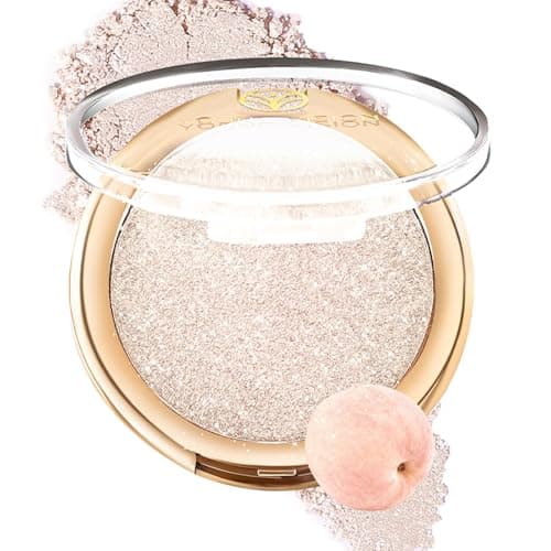 Image of YOUNG VISION Baked Highlighter Powder Palette, Sheer Pearl Shimmer Shades for Face Highlighter Makeup, Highly Pigmented Iluminadores de Maquillaje, 0.19 Oz(Pack of 1)
