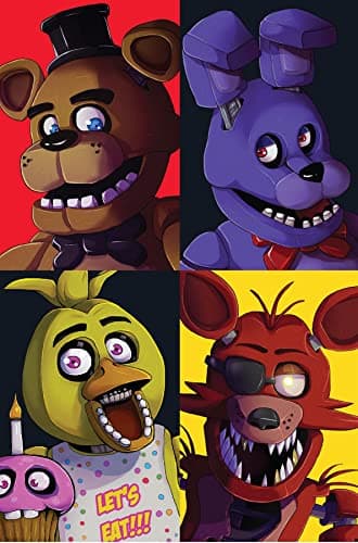 Image of FNAF FIVE NIGHTS AT FREDDY'S Fleece Blanket - Freddy Fazbear's Design - Bed Throw Super Soft Blanket - 100% Polyester - 100 x 150cm, Single Fleece Blanket