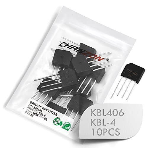Image of (Pack of 10 Pieces) Chanzon KBL406 Bridge Rectifier Diode 4A 600V KBL-4 (SIP-4) Single Phase Full Wave 4 Amp 600 Volt Electronic Silicon Diodes