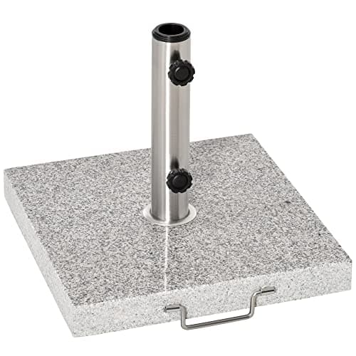 Image of Outsunny 25kg Garden Umbrella Base Durable Parasol Holder Patio Furniture Outdoor Sunshade Marble Stand