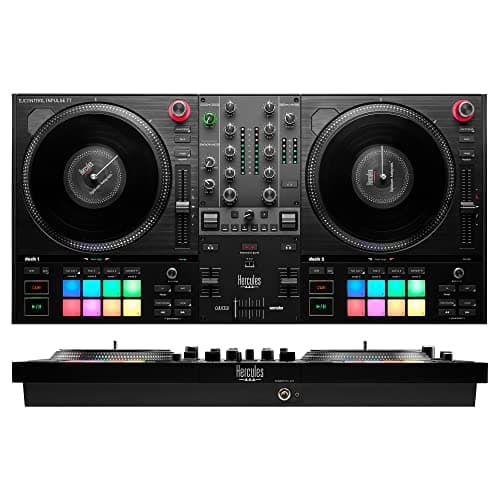 Image of Hercules DJControl Inpulse T7: Motorised Professional DJ Controller – Authentic Vinyl Feel with 7” Spinning Platters – Stems Control for Mashups – Compatible with Serato DJ Pro & DJUCED