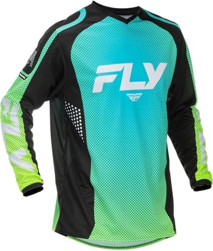 Image of Fly Racing 2026 F-16 Jersey (US, Alpha, Medium, Regular, Regular, Aqua/Black/White)