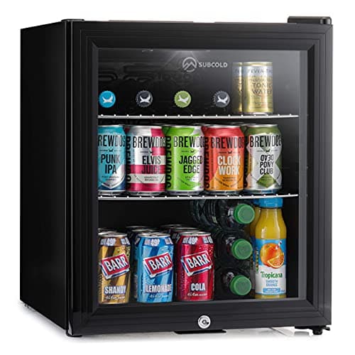 Image of Subcold Super50 LED – Mini Fridge Black | 50L Beer, Wine & Drinks Fridge | LED Light + Lock & Key | Energy Efficient (Black)