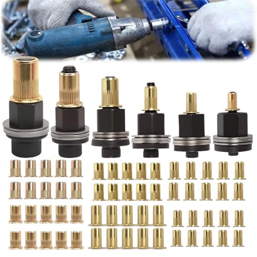 Image of VUTYNKO 6 PCS Rivet Nuts Set with 60 Nuts, Insert Nuts Hand Rivet Rivet Set for M3 M4 M5 M6 M8 M10 Rivet Nut Tool and Manual Riveting Machine