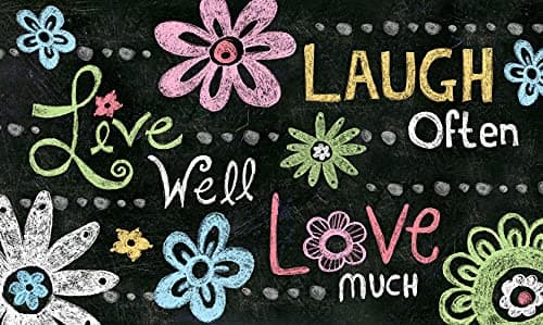 Image of Toland Home Garden Live Laugh Love Chalkboard 18 x 30 Inch Decorative Floor Mat Inspirational Doormat