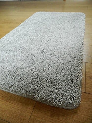 Image of NEW BRIGHT COLOURFUL WASHABLE SHAGGY NON SLIP RUGS & MATS UK (50x80cm, Silver)