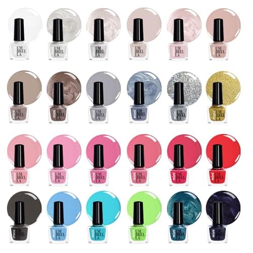 Image of Non-Gel Nail Polish Set – 24 Colours, 5 ml Bottles with Glossy, Pastel, Glitter, Matte & Metallic Finishes, EU Made (Set C, 24 Colours)