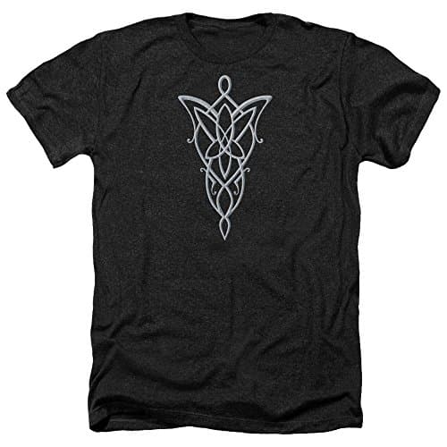 Image of Lord of the Rings - Mens Arwen Necklace Heather T-Shirt, X-Large, Black