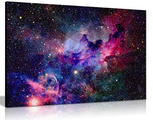 Image of Galaxy Stars Cosmic Space Canvas Wall Art Picture Print (24x16) for Bedroom