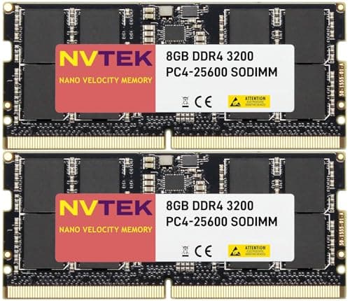 Image of NVTEK 16GB (2X8GB) DDR4 3200MHZ PC4-25600 SODIMM 2Rx8 1.2V 260-PIN Non-ECC Laptop PC Computer Memory KIT
