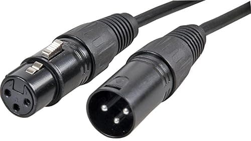Image of Pro Signal PSG3341-XLR-10M 3 Pin XLR Male to XLR Female Microphone Lead, 10m Black