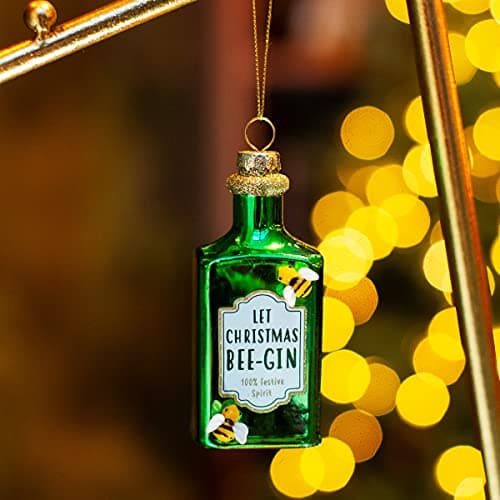 Image of Sass & Belle Let Christmas Bee Gin Shaped Bauble