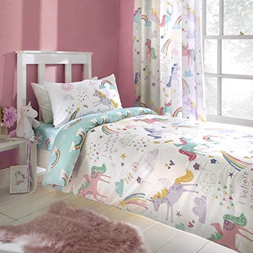 Image of Bedlam Rainbow Unicorn-Duvet Cover Set, Multicolour, 2 pcs, Single