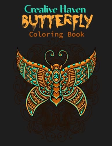 Image of Creative haven butterfly Coloring Book: Relaxation butterfly coloring pages, and beautiful Flower Scenes view unique pages of Adorable Relieving.