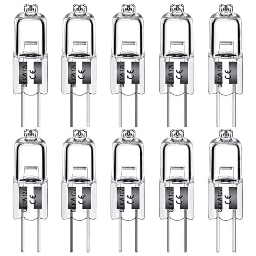 Image of Levidon G4 Halogen Light Bulbs 10W 12V Clear Capsule 2 Pin Lamp Bulb Halogen Pin Base Warm White Dimmable 10 Pack