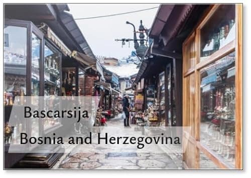 Image of Bascarsija Bazaar. Turkish Quarter Central Sarajevo City. Bosnia and Herzegovina, Fridge Magnet