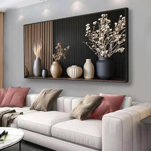 Image of KEMEIQI Modern Abstract Print Wall Art Retro Canvas Painting for Living Room Large Size Canvas Poster for Bedroom Decorative 60x120cm Frameless