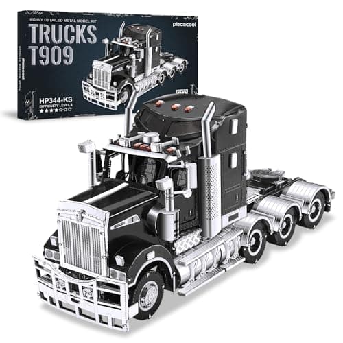 Image of Piececool 3D Puzzle Metal Truck, Classic Transportation Craft Model Kits for Adults to Build, 3D Puzzles Adult Teens for 304 Stainless Steel, Ideal as Gifts, Home Decoration, Collection, 308 Pieces