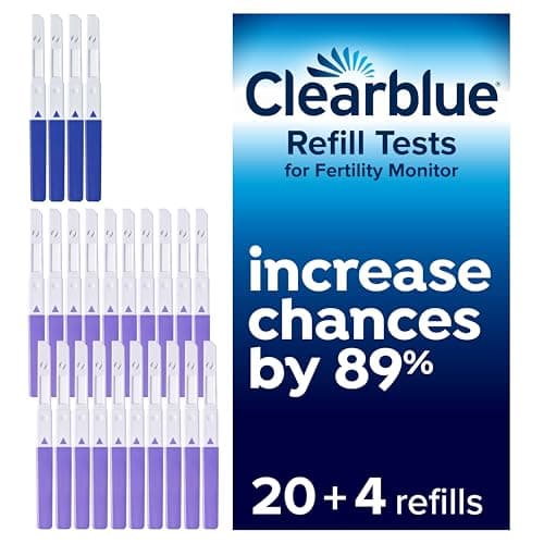Image of Clearblue Refill Pack For Advanced Fertility Monitor: 20 Fertility Tests For Ovulation & 4 Pregnancy Tests, 24 Units (Monitor Sold Separately), Packaging May Vary