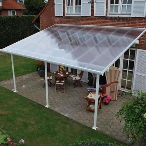 Image of OWIEN Polycarbonate Roofing Sheet,Clear Acrylic Plastic Sheet,Strong Impact and Shatterproof PC Transparent Durable Panel, Outdoor Greenhouse Cover(1.22 m x 10 m (4 ft x 32.8 ft))