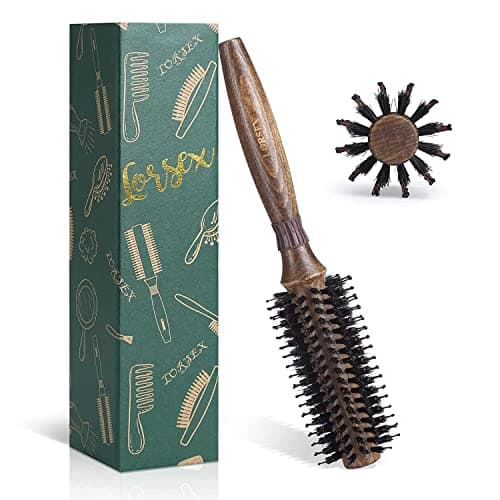Image of LORSEX Round Hair Brush for Women or Men Quick Blow Drying, Boar Bristle Large Round Hair Brush for Hair Styling, Drying, Curling (Retro Colored) (Inner 20mm/ Outer50mm)