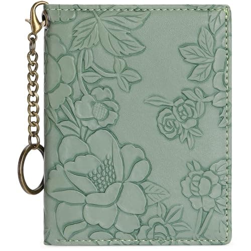Image of FALAN MULE Small Purses for Women, RFID Blocking Leather Bifold Ladies Purse Zipper Coin Purse with Card Slots