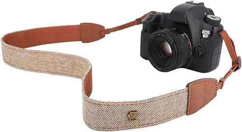 Image of MoKo Camera Strap, Braided Cotton Canvas Neck Belt with Adjustable Shoulder Strap for All DSLR Digital Cameras Canon, Fuji, Nikon, Olympus, Pentax, Sony - Khaki