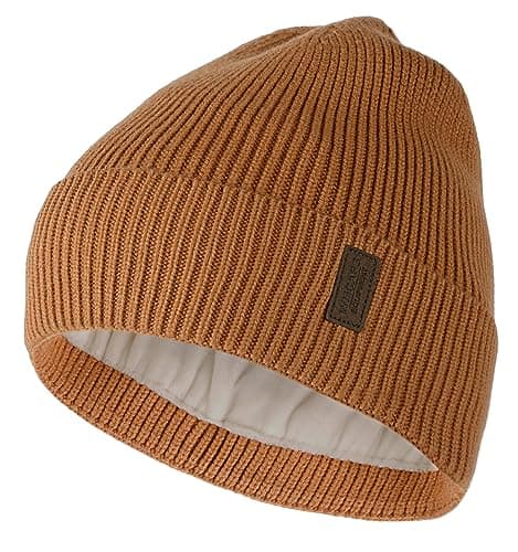 Image of Wmcaps Beanie for Men, Stretchy Soft Cuffed Wooly Hat with Thick Warm Lining, Unisex Classic Winter Hat, Gifts for Women/Men/Her/Him/Dad (Caramel)