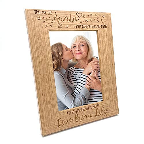 Image of You are the Auntie Photo Frame Gift Portrait Oak Wood Finish (5 x 7 Inch)