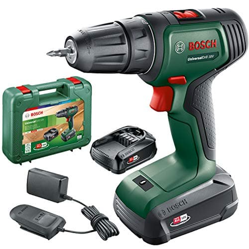 Image of Bosch Home and Garden UniversalDrill Cordless Drill 18V (2 Batteries, 18 V System, Comes with Two Screw Bits and Case)