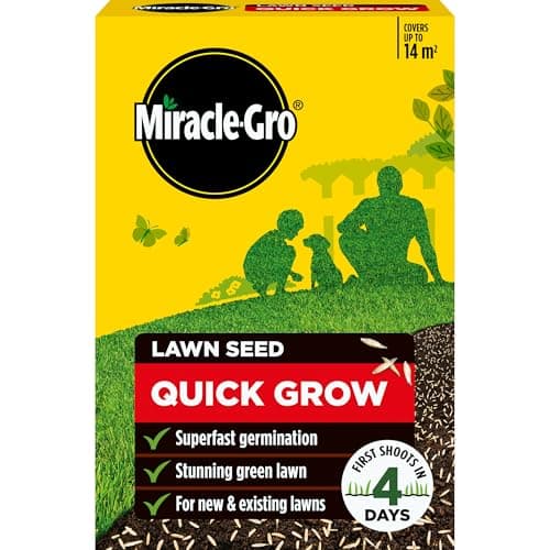 Image of Miracle-Gro Quick GRO Lawn Seed, Child & Pet Friendly, Coverage 14m2, 420g Box, Green