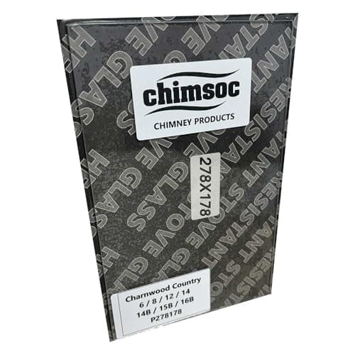 Image of Chimsoc Replacement Stove Glass - Charnwood Country 6, 8, 12, 14, 14B, 15B, 16B (278mm x 178mm Rectangular)