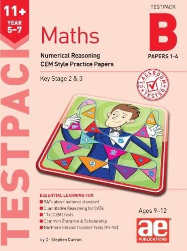 Image of 11+ Maths Year 5-7 Testpack B Papers 1-4: Numerical Reasoning CEM Style Practice Papers